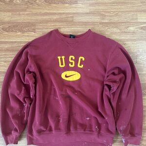 Vintage Distress Nike USC Crewneck Painted
